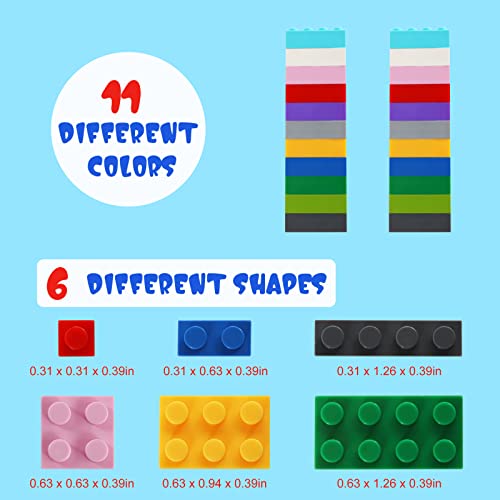 Building Bricks, 1000 Pieces Classic Bulk Building Blocks with 3 Baseplates Building Bricks Set Compatible with All Major Brands Creative Building Toys for Kids Montessori STEAM toys, 12 Colors — view 2