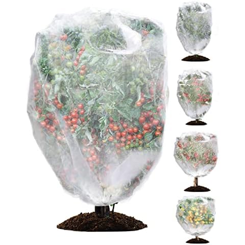 wohohoho 5 Packs Blueberry Bushes Netting Cover with Drawstring, 4.9Ft x 3.3Ft Garden Tree Netting Pest Barrier Tomato Protective Covers Prevent Fruits Plants from Squirrel Bird Insect Deer Animals Cover