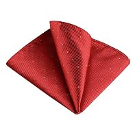 Allegra K Fazzoletti Da Taschino Uomo Con Pois Argentati: Eleganza Classica Per Matrimoni E Ufficio, 7 Colori Disponibili (Rosso)