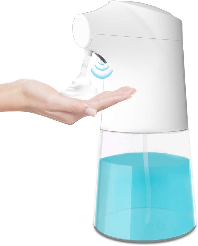CPVAN Automatic Foaming Soap Dispenser 350ml, Touchless Hand Sanitizer Dispenser with Infrared Sensor, Hand Free, Battery Operated, Long Standby, for Bathroom/Kitchen/Office/Hospital/School.
