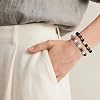 TOTWOO Elegant Beaded Bracelets for Couples - Valentines Day Gifts with Positive Meaning, Natural Stone & Stainless Steel Healing Energy Jewelry, Adjustable Sun and Moon Set, Perfect Friendship Gifts