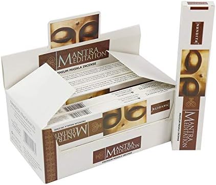 Nandita Mantra Meditation, 15 Gram Incense Stk (12 Packs x 15 grams each)