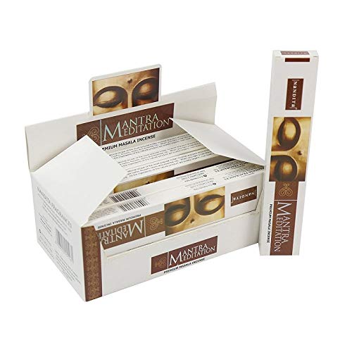 Nandita Mantra Meditation, 15 Gram Incense Stk (12 Packs x 15 grams each)