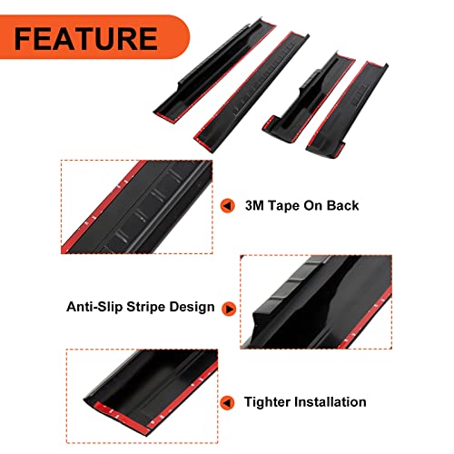 ECOTRIC Rocker Panel Guard Compatible with 1999-2007 Chevy Chevrolet Silverado/GMC Sierra 1500 2500 3500 Classic Extended Cab Replacement for 14068 Trail Armor Side Skirts Extension Body Kit by ECOTRIC - Image 3