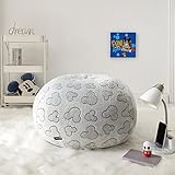Idea Nuova Disney Mickey Mouse Embossed Faux Fur Round Bean Bag Chair for Kids,24'x24'x18'