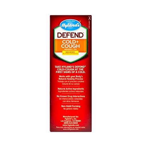 Cold And Cough Medicine By Hyland's Defend, Non-Drowsy, Cough Syrup, Decongestant, And Sore Throat Relief, Natural Cold Medicine For Adults, 4 Oz #TOP4