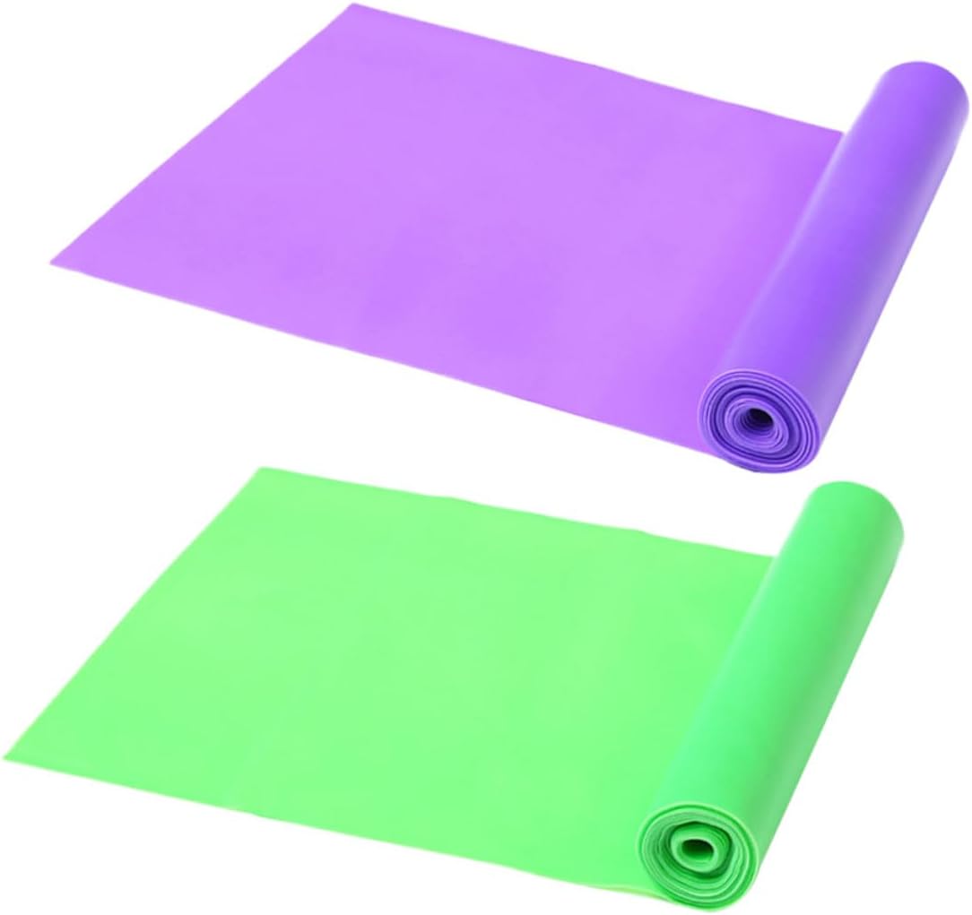 Generic 6pcs Elastic Resistance Bands Non-slip Stretch Straps for Yoga Fitness Training Purple and Green Suitable for Men Women Flexibility and Strength Exercises