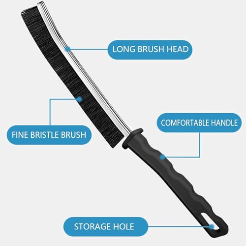 Crevice Cleaning Brush 12-Pack - Heavy Duty Hard Bristle Gap Brush for Deep Cleaning - Ultra-Thin Window Track Cleaning Tool for Shower Grout, Sliding Doors, Baseboards & Auto Detailing by AUDELN - Image 9