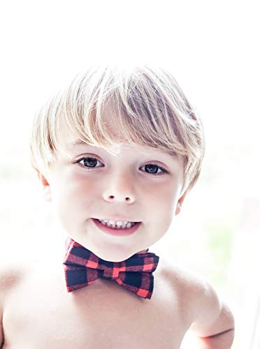 Lumberjack Red And Black Plaid Classy Boy Bow Tie Easy Closure Winter Buffalo Toddler Baby Size #TOP2