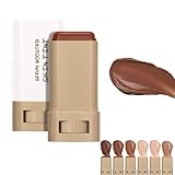 Serum Boosted Skin Tint Balm for Black Women, Serum Boosted Hydration Beauty Balm, Solid Tinted Foundation Stick, Moisturizing, Light, Non-Greasy, Natural Finish Makeup (#02, standard)