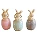 MineSign Resin Bunny Decorations Spring Easter Decors Figurines Tabletopper Accessories for Party Home Holiday (3 Rabbits)
