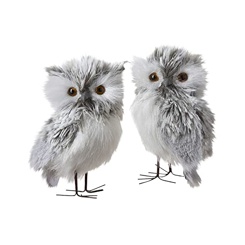 缶バッジ 収納 フクロウのペンダント人形の装飾かわいいクリスマスツリーの装飾品の装飾クリスマスシミュレーションフクロウの園芸クリスマス タオル掛け ステンレス (White, One Size)