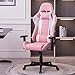 XLLLL Sedia da Gioco Sedia da Girevole Ergonomica Regolabile Sedia Gaming Ufficio da Scrivania con Poggiatesta E Supporto Lombare,Progettate per Le Giovani Generazioni,Pink-Without+Footrest