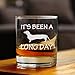 Bevvee Long Day - Funny Dachshund Whiskey Rocks Glass Gifts for Men & Women - Fun Whisky Drinking Tumbler Décor