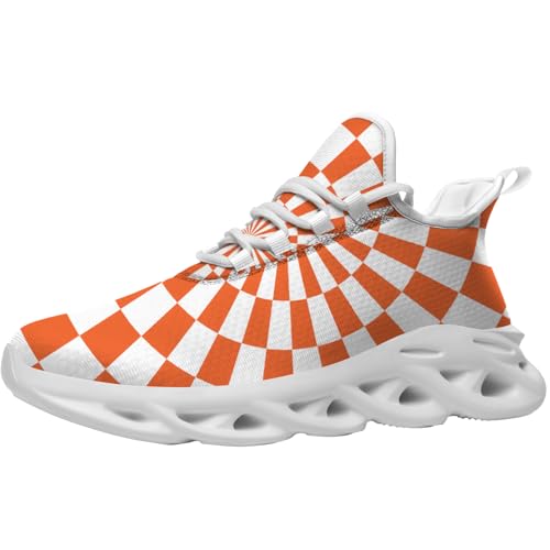 Running Shoes for Women Men Psychedelic Checkered Sneakers Walking Tennis Shoes