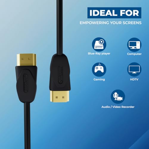 Image of LAPCARE 15 Meter HDMI Cable v1.4 with Ethernet, 3D /4Kx2K Ultra HD Resolution, 10.2 GBPS Transmission Speed, Compatible with All HDMI Devices Laptop Desktop TV Set-top Box Gaming Console