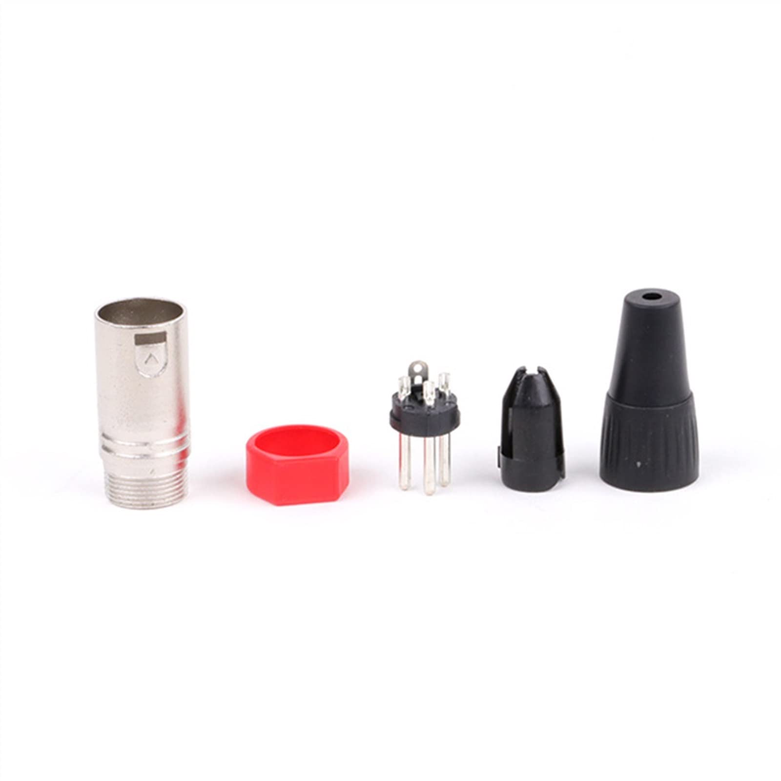 XLR-Buchse auf XLR-Stecker, 3-polig, für Mikro-Lautsprecher, Audio, 5 Farben, Metallgehäuse, 1 Stück (1 x D1035F-Black)