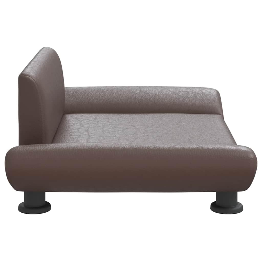 vidaXL Cama para Perros de Cuero sintético marrón 70x45x28 cm, sofá para Perros, Cama para Cachorros, Asiento para Perros, sofá para Mascota