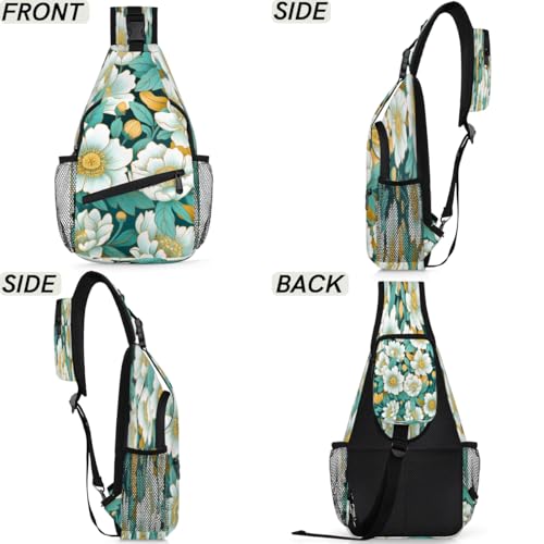 Bolso tipo Slings para mujer y hombre con diseño floral miniatura 6