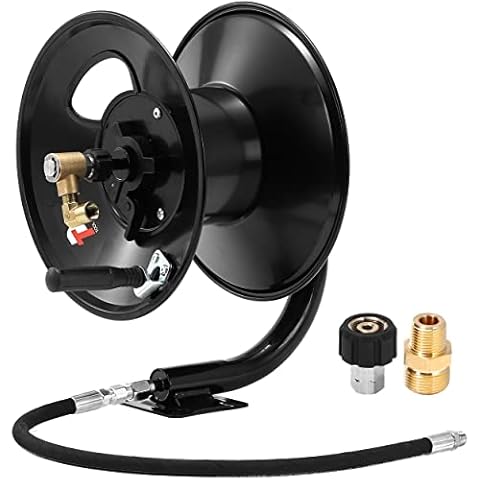Tool Daily Pressure Washer Hose Reel, 100 FT Heavy Duty Steel Hose Reel for Power Washer Cover