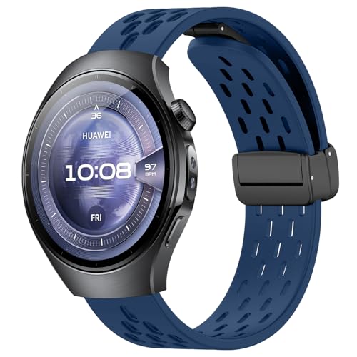 [SumNeol] 22mm �o���h Huawei Watch GT Runner 2/GT6 Pro 46mm/GT6 46mm/GT5 Pro/GT5/GT4/GT3(46 mm) �Ή� �����o���h �V���R���f�� ���C�o�b�N�� �}�O�l�b�g���o�b�N�� ��