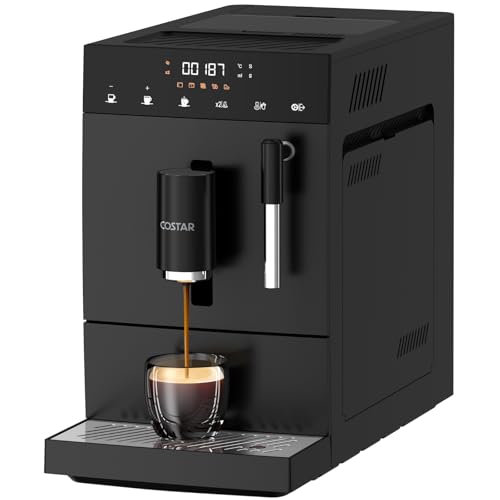 Image of COSTAR Fully Automatic Espresso Machine | 19 Bar Italian Pump, One-Touch 30s Fast Brew, Automatic Bean Grinder, Bean to Cup Coffee Machine with Milk Frother | Compact Coffee Maker for Home, Office Use