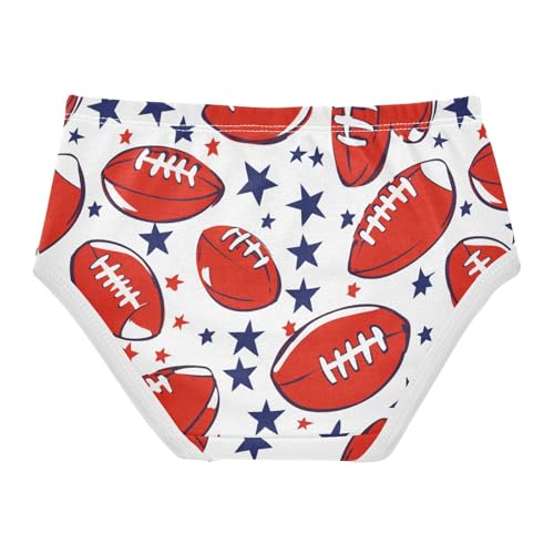 Wusikd American Football Girls' Underwear Cotton Red White Girls Briefs Soft Toddler Underwear 2T2