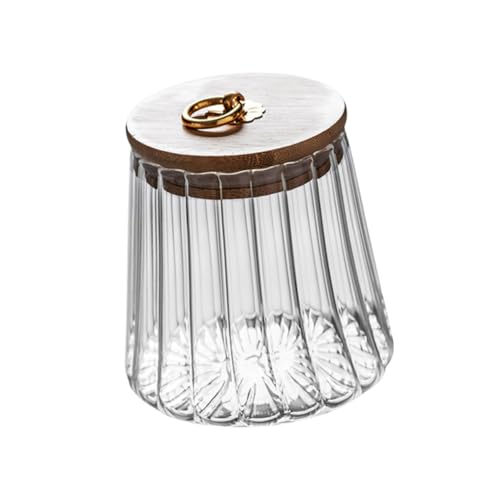 MOTHNUR Tarro de Vidrio Hermético para Alimentos con Tapa Sellada Resistente la Humedad Capacidad Media Recipiente Transparente para Granos y Snacks Almacenamiento Seguro Cocina