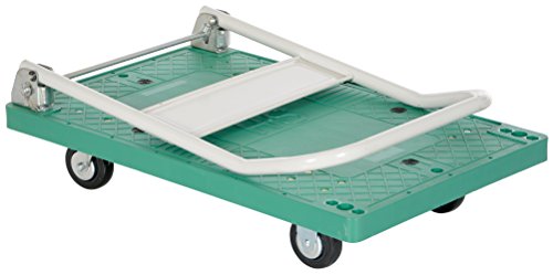 Vestil FPT-2133 Plastic Platform Truck with Fold Down Handle, 500 lbs Capacity, 33" Length x 21" Width x 6-1/2" Height Deck #1