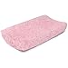 The Peanutshell Pink Faux Sherpa Baby Changing Pad Cover for Girls | Butterfly Whisper Nursery Collection