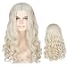 Miss U Hair Women Girl's White Long Blonde Curly Queen Halloween Cosplay Costume Wig Adult Kids C297