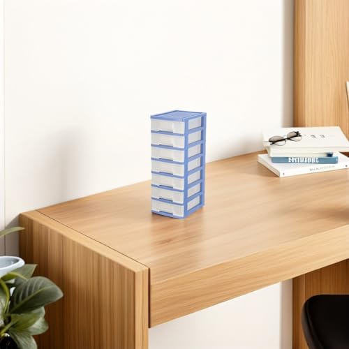 Unité de rangement de bureau multi-compartiments Alipis, boîte plastique 7 tiroirs compacte - 6