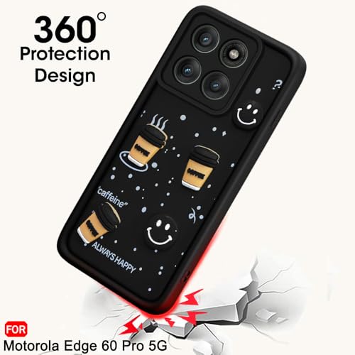Image of TheGiftKart Back Cover Case for Motorola Moto Edge 60 Pro 5G | Cute Fun Cartoon 3D Bear Coffee Case | Full Camera Protection | Shockproof Back Cover Case for Moto Edge 60 Pro 5G
