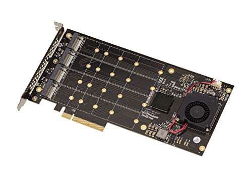 Tarjeta M2 PCIe 3.0 x8 controladora NVMe 4 puertos Chipset PLX8724