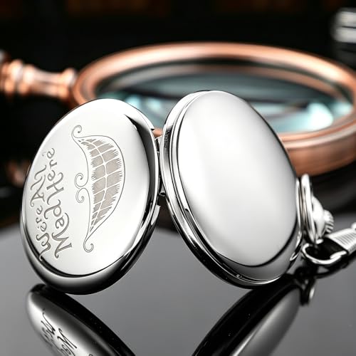 Image of Smooth Pocket Watch Alloy Steel Quartz Roman /Arabic Numerals with 37cm Chain for Father's Day Xmas Best Gifts