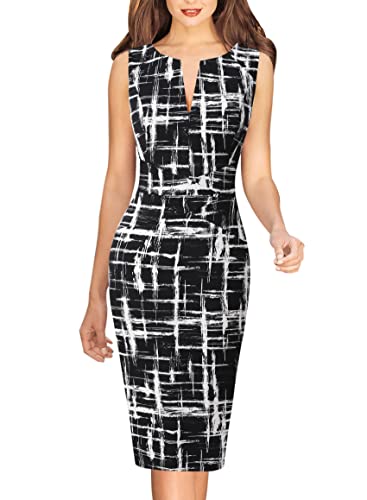 Image of VFSHOW Womens Front Zipper Work Business Office Bodycon Dress Elegant Professional Career Church Party Pencil Sheath Dress
