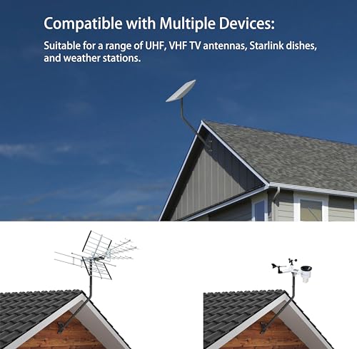 Cekay Universal Mounting Pole (Diameter 1 1/2", Length 35") - J Pole Mount For Antenna & Starlink Dish & Weather Station thumb #3