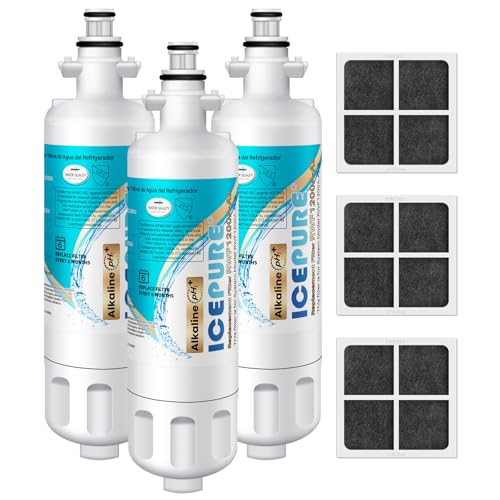 ICEPURE Alkaline ADQ36006101 Water Filter Replacement for LG LT700P,3 Combo