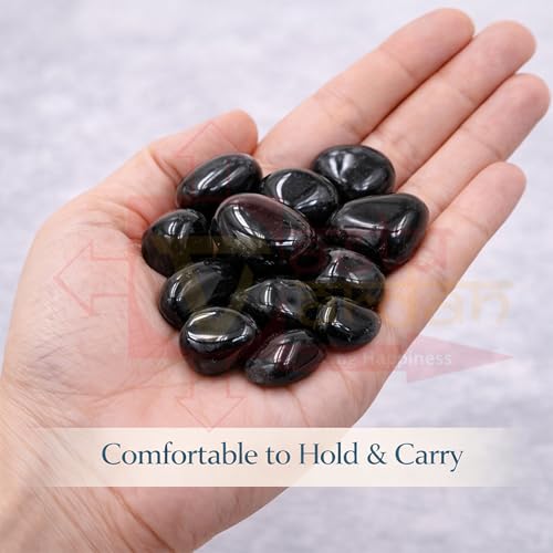 Image of Crystal Black Onyx Tumble Stone | 50 gm Tumbled Gemstones | Reiki Healing Stones | Home Decor Pebbles | Aquarium Gravel | Garden & Table Decor
