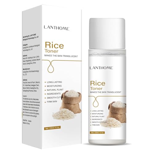 Rice Toner for Face Korean Skincare, Natural Rice Face Hydrating Toner,Hydrating&Moisturizing, Promote Pore Minimizer&Exfoliating(120ml)