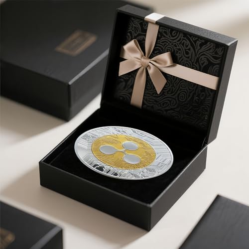 Gold-Plated Ripple XRP Coin – XRP Ripple Physical Crypto Coin – Commemorative Cryptocurrency Collectible – Hobby Gift for Crypto Enthusiasts (Silver1PCS) - Image 5