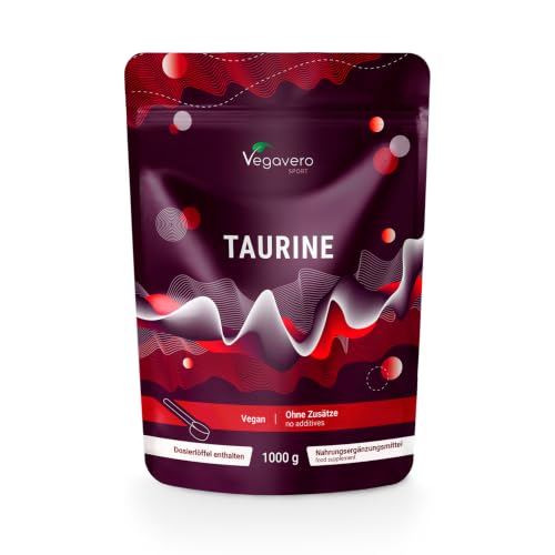Vegavero L Taurine Powder 1kg | 3000 mg Daily Dose | 1 Year Supply | 100% Pure Taurine | NO Additives | Lab-Tested | Vegan