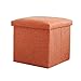 KIEDIF Scatola di Immagazzinaggio   Sgabello Quadrato Pieghevole Multi Funzione per I Vestiti di Immagazzinaggio Libri Giocattoli Decorazione Organizzatore, Arancione