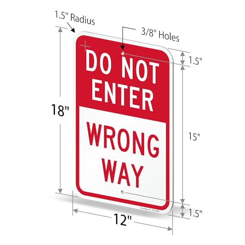 Panneau Do Not Enter Wrong Way retroreflechissant pour parking et voie privee ACM