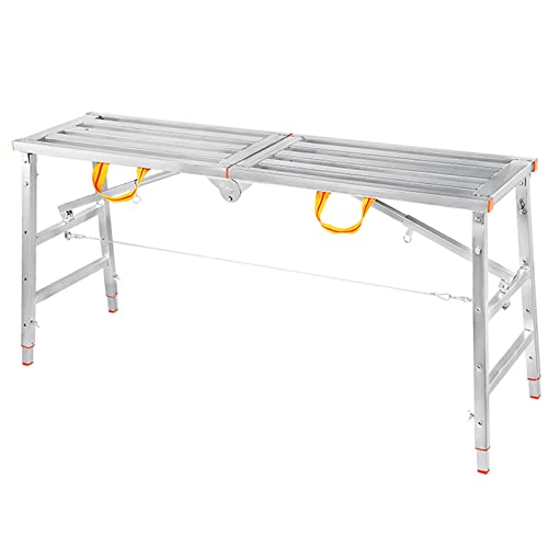 MSHGSKU Torre andamio Plegable de Acero galvanizado, portátil y fácil de Transportar. Capacidad de Trabajo para Andamios en renovación del hogar. Plano Horizontal de 15,75 x 70,87 Pulgadas