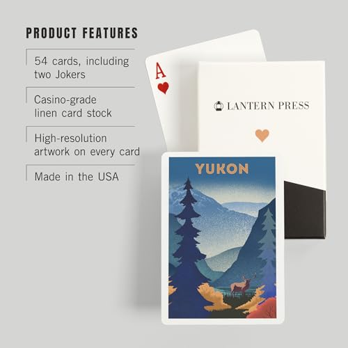 Lantern Press Yukon, Litografía, 52 Naipes Póker miniatura 3