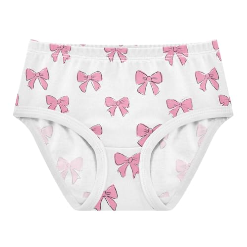 Wusikd Pink Bow (3) Girls' Underwear Cotton Girls Briefs Soft Toddler Underwear 2T