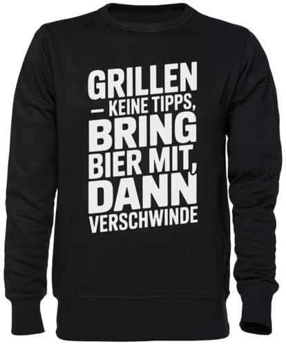 Sweat Grillen Keine Tipps Idée Cadeau Humour Barbecue pour Homme et Femme Noir