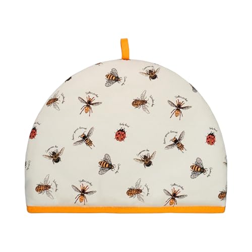 SiXsigma Sports Tea Cosy For Insulated Teapot Warmer (35x27x3cm) - Quick Dry Cotton Small Medium Large Teapot Funny and Trendy Design - Ideal For Women (Bumble Bees)