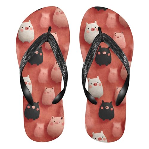 Flip Flop Sandals Cute Pigs Print for Women Men Beach Outdoor XS